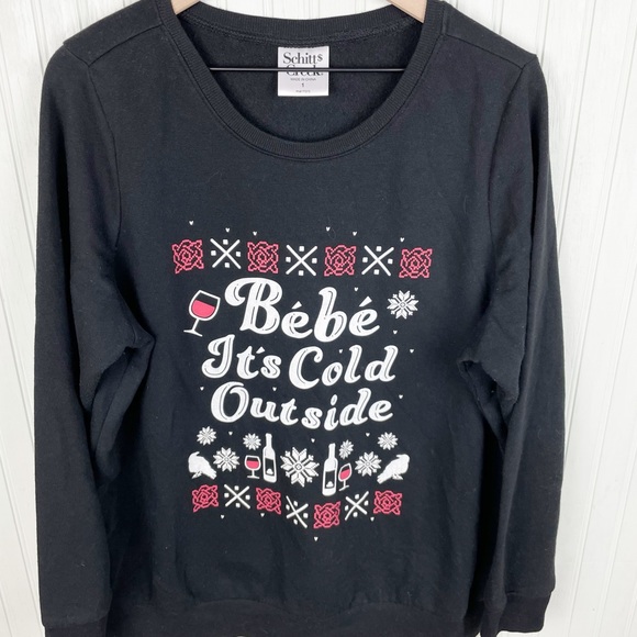 Torrid Schitt's Creek Sweatshirt Cozy Fleece Bebe It's Cold Outside Black 1X - Picture 5 of 9